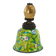 QING CHINESE ENAMELED METAL BELL WITH A BRONZE MANDARIN HAT FINIAL, EARLY 20TH CENTURY, CHINA