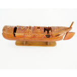 CHINESE CARVED BAMBOO JUNK BOAT CIRCA 1920'S, 1920S, CHINA