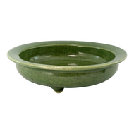 LARGE ANTIQUE 19TH C CHINESE CELADON TRIPOD CENSER CRACKLE GLAZE, LATE 19TH CENTURY, CHINA, CERAMIC