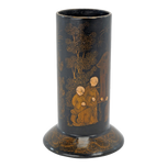 ANTIQUE JAPANESE LACQUER CHINOISERIE BRUSH/PEN HOLDER SPILL VASE LATE 19TH CENTURY