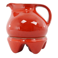 MCM WEST GERMAN BAY KERAMIK CERAMIC PITCHER AND STAND SET 1960'S, MID 20TH CENTURY, GERMANY