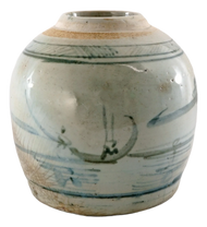 CHINESE BLUE AND WHITE GINGER JAR LATE 18TH CENTURY, CHINA, CERAMIC