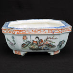 ANTIQUE CHINESE POLYCHROME JIAQING REIGN BULB POT, LATE 19TH CENTURY, CHINA, PORCELAIN