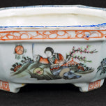ANTIQUE CHINESE POLYCHROME JIAQING REIGN BULB POT, LATE 19TH CENTURY, CHINA, PORCELAIN