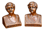 C. 1930 WEIDLICH BROTHERS MANUFACTURING U.S.A. BOOKENDS- A PAIR, 1930S, UNITED STATES, METAL