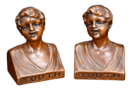C. 1930 WEIDLICH BROTHERS MANUFACTURING U.S.A. BOOKENDS- A PAIR, 1930S, UNITED STATES, METAL