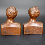 C. 1930 WEIDLICH BROTHERS MANUFACTURING U.S.A. BOOKENDS- A PAIR, 1930S, UNITED STATES, METAL