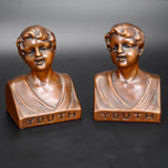 C. 1930 WEIDLICH BROTHERS MANUFACTURING U.S.A. BOOKENDS- A PAIR, 1930S, UNITED STATES, METAL