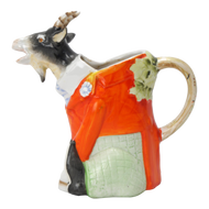 SCHAFFER & VATER SEATED BILLY GOAT CREAMER GERMANY 1920S, PORCELAIN