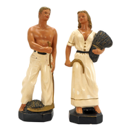 PAIR VINTAGE ALEXANDER BACKER ABCO HARVESTER STATUES, MID 20TH CENTURY, UNITED STATES, FELT
