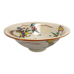 LARGE CHINESE CRACKLE GLAZE BOWL WARRIOR DESIGN EARLY 20TH C, EARLY 20TH CENTURY, CHINA, PORCELAIN