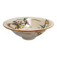 LARGE CHINESE CRACKLE GLAZE BOWL WARRIOR DESIGN EARLY 20TH C, EARLY 20TH CENTURY, CHINA, PORCELAIN