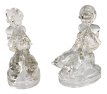 1950S UP TO HER NECK IN GEESE GLASS BOOKENDS - A PAIR