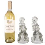 1950S UP TO HER NECK IN GEESE GLASS BOOKENDS - A PAIR