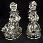 1950S UP TO HER NECK IN GEESE GLASS BOOKENDS - A PAIR