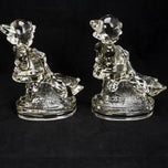 1950S UP TO HER NECK IN GEESE GLASS BOOKENDS - A PAIR