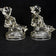 1950S UP TO HER NECK IN GEESE GLASS BOOKENDS - A PAIR