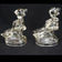 1950S UP TO HER NECK IN GEESE GLASS BOOKENDS - A PAIR