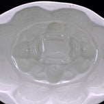 LATE 19TH CENTURY VICTORIAN WHITE CERAMIC FOOD MOLD WITH GEOMETRIC DESIGNS