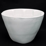 LATE 19TH CENTURY VICTORIAN WHITE CERAMIC FOOD MOLD WITH GEOMETRIC DESIGNS