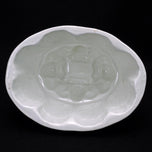 LATE 19TH CENTURY VICTORIAN WHITE CERAMIC FOOD MOLD WITH GEOMETRIC DESIGNS