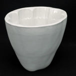 LATE 19TH CENTURY VICTORIAN WHITE CERAMIC FOOD MOLD WITH GEOMETRIC DESIGNS
