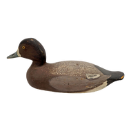 VINTAGE HANDMADE BROADBILL HEN DUCK DECOY ORIGINAL PAINT, MID 20TH CENTURY, UNITED STATES