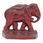 SINGLE CAST IRON ELEPHANT BOOKEND RED PATINA 1920'S, 1920S, UNITED STATES