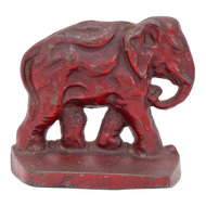 SINGLE CAST IRON ELEPHANT BOOKEND RED PATINA 1920'S, 1920S, UNITED STATES