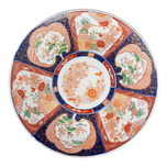 19TH CENTURY LARGE POLYCHROME JAPANESE MEIJI PERIOD IMARI CHARGER WITH BUDDHIST LIONS, LATE 19TH CENTURY, PORCELAIN