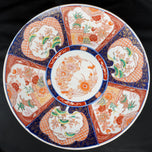 19TH CENTURY LARGE POLYCHROME JAPANESE MEIJI PERIOD IMARI CHARGER WITH BUDDHIST LIONS, LATE 19TH CENTURY, PORCELAIN