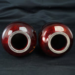 MID-CENTURY ANDO SATO JAPANESE CLOISONNÉ MAPLE LEAF VASES - A PAIR, MID 20TH CENTURY