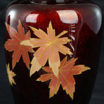 MID-CENTURY ANDO SATO JAPANESE CLOISONNÉ MAPLE LEAF VASES - A PAIR, MID 20TH CENTURY