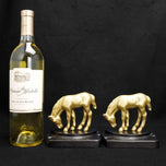 1930S ART DECO GRAZING PONY BOOKENDS - SET OF 2, UNITED STATES, GOLD FINISH