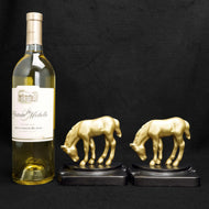 1930S ART DECO GRAZING PONY BOOKENDS - SET OF 2, UNITED STATES, GOLD FINISH