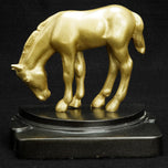 1930S ART DECO GRAZING PONY BOOKENDS - SET OF 2, UNITED STATES, GOLD FINISH