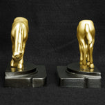 1930S ART DECO GRAZING PONY BOOKENDS - SET OF 2, UNITED STATES, GOLD FINISH