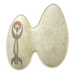 MID-CENTURY MARC BELLAIRE (1925 – 1994) ABSTRACT TRIBAL BOOMERANG SERVING DISH, 1950S, UNITED STATES, CERAMIC