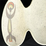 MID-CENTURY MARC BELLAIRE (1925 – 1994) ABSTRACT TRIBAL BOOMERANG SERVING DISH, 1950S, UNITED STATES, CERAMIC