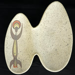 MID-CENTURY MARC BELLAIRE (1925 – 1994) ABSTRACT TRIBAL BOOMERANG SERVING DISH, 1950S, UNITED STATES, CERAMIC