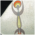 MID-CENTURY SIGNED MARC BELLAIRE (1925 – 1994) ABSTRACT TRIBAL THREE-SIDED SERVING DISH, 1950S, UNITED STATES, CERAMIC