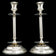 MID-CENTURY MODERN GUSTAV ERIKSSON NICKEL CANDLESTICKS, ESKILSTUNA SWEDEN - A PAIR, 1960S, CHROME