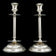 MID-CENTURY MODERN GUSTAV ERIKSSON NICKEL CANDLESTICKS, ESKILSTUNA SWEDEN - A PAIR, 1960S, CHROME