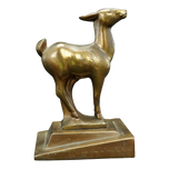 1934 SINGLE DECO FRANKART DOE BOOKEND IN GRAY METAL, 1930S, UNITED STATES