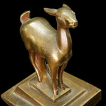 1934 SINGLE DECO FRANKART DOE BOOKEND IN GRAY METAL, 1930S, UNITED STATES