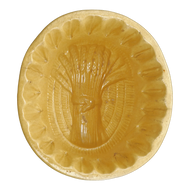 1900S VICTORIAN YELLOW CERAMIC WHEAT SHEAF FOOD MOLD, 1900 - 1909, UNITED STATES