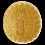 1900S VICTORIAN YELLOW CERAMIC WHEAT SHEAF FOOD MOLD, 1900 - 1909, UNITED STATES
