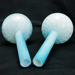 PAIR VICTORIAN CASED DIAMOND QUILTED SATIN GLASS VASES, LATE 19TH CENTURY, UNITED STATES