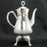 LARGE VICTORIAN SILVER PLATE COFFEE POT CIRCA 1870, LATE 19TH CENTURY, UNITED STATES, SILVER FINISH