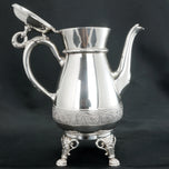 LARGE VICTORIAN SILVER PLATE COFFEE POT CIRCA 1870, LATE 19TH CENTURY, UNITED STATES, SILVER FINISH